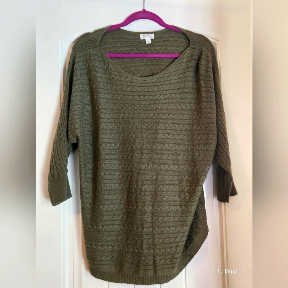 Market and Spruce Reveria Cable Knit Dolman Sweater